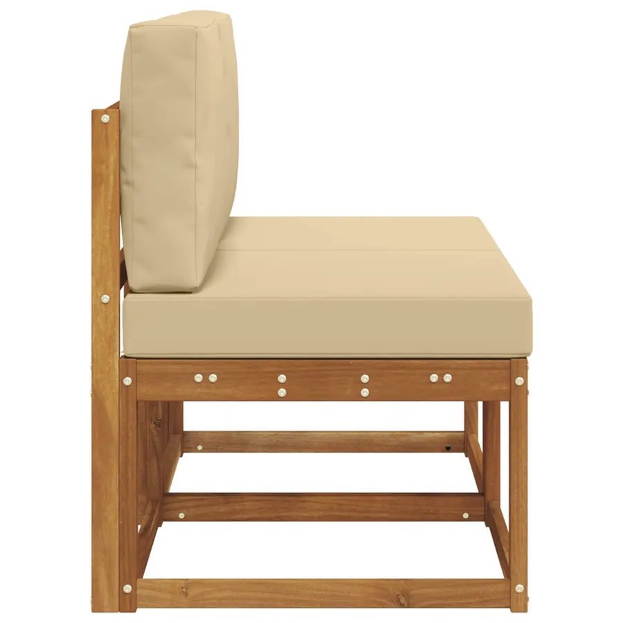 2 Pièce Sofa de milieu extérieur Bois d'Acacia Massif Naturel - 4