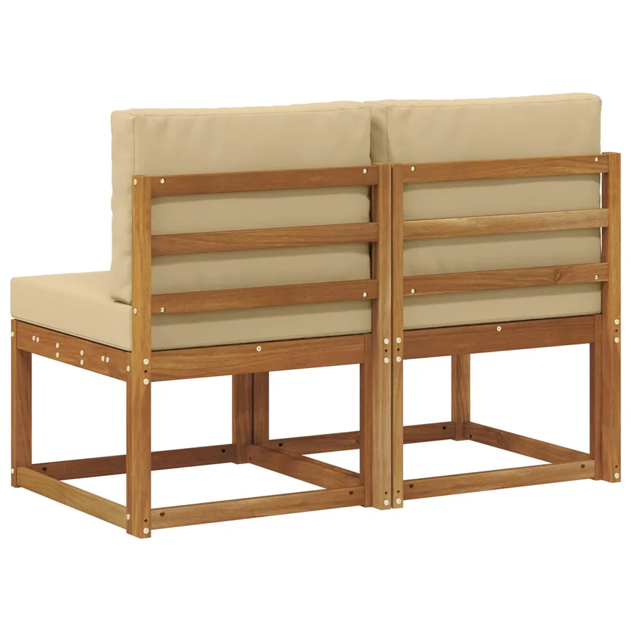 2 Pièce Sofa de milieu extérieur Bois d'Acacia Massif Naturel - 5