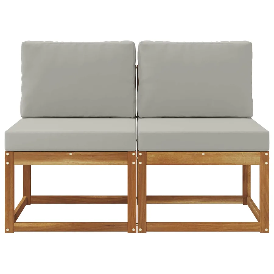 2 Pièce Sofa de milieu extérieur Bois d'Acacia Massif Naturel - 3