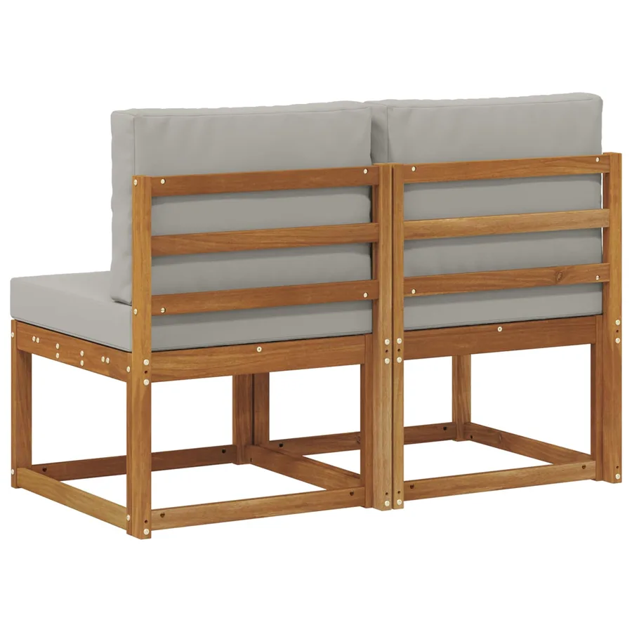 2 Pièce Sofa de milieu extérieur Bois d'Acacia Massif Naturel - 5