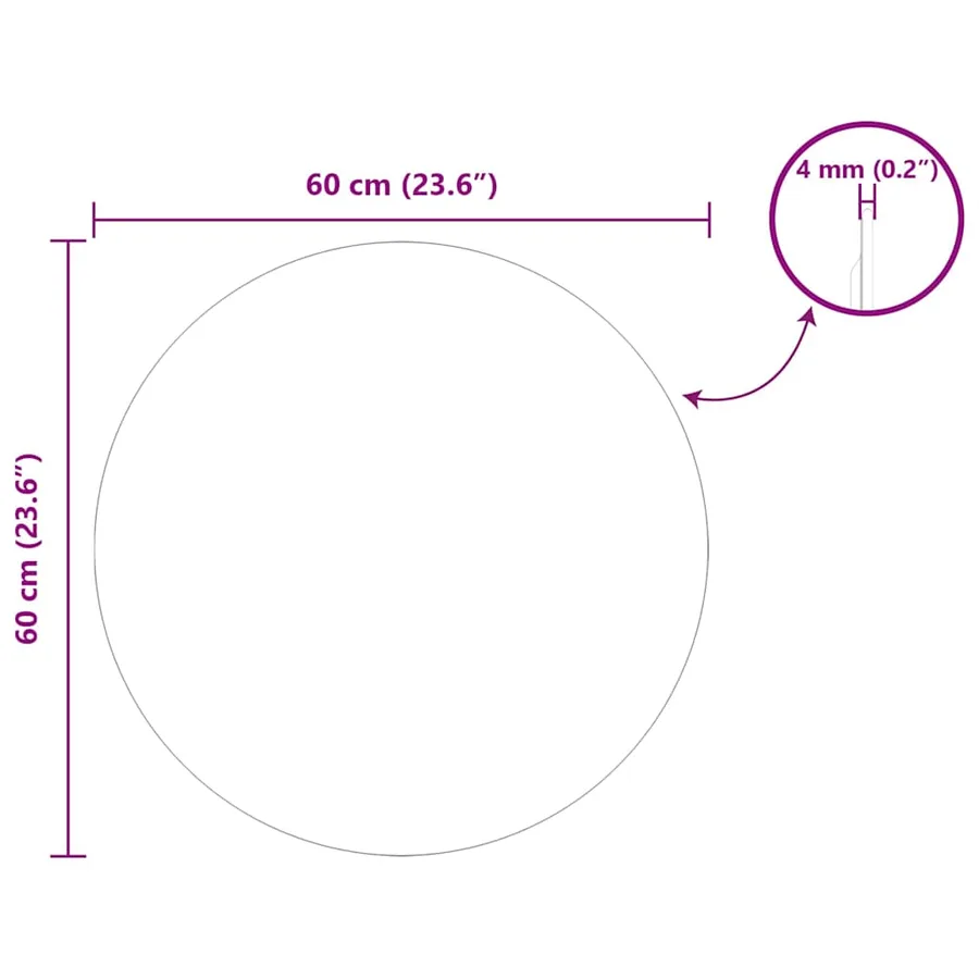 Miroir mural Rond Ø 60 cm verre trempé - 8