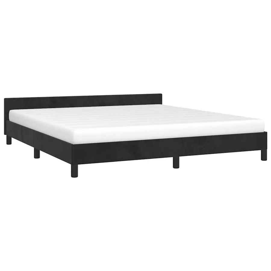 Cadre de lit sans matelas noir 180x200 cm velours - 3