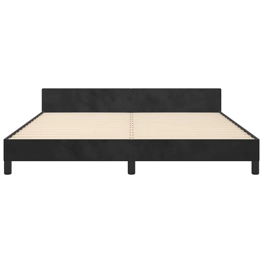 Cadre de lit sans matelas noir 180x200 cm velours - 5