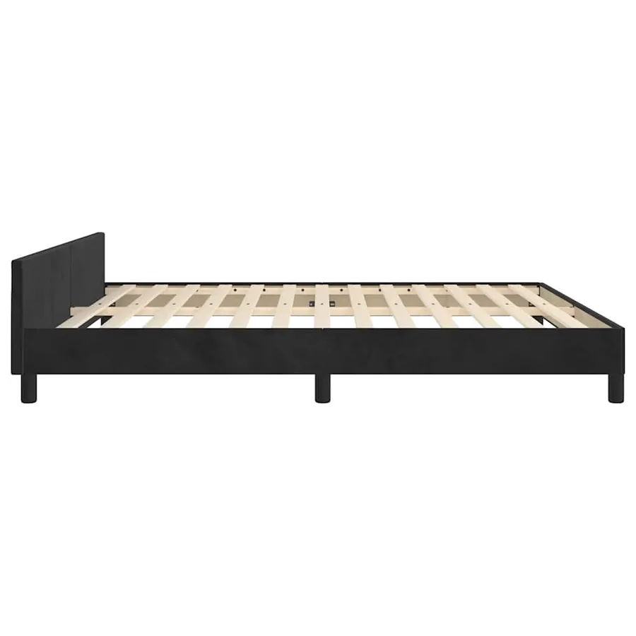 Cadre de lit sans matelas noir 180x200 cm velours - 6