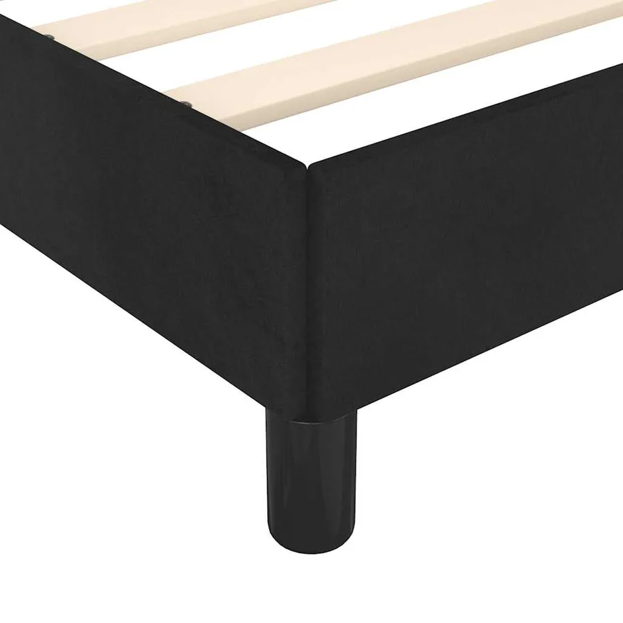 Cadre de lit sans matelas noir 180x200 cm velours - 7