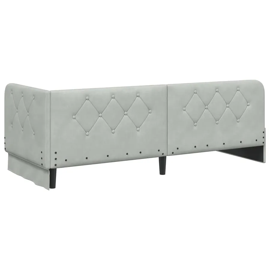 Cadre de lit d'angle Gris clair 80 x 200 cm Velours - 7