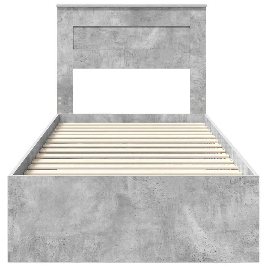 Cadre de lit Gris béton 100 x 200 cm Bois d'ingénierie - 7