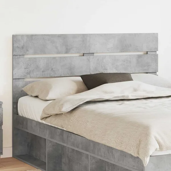 Tête de lit Gris béton Bois d'ingénierie