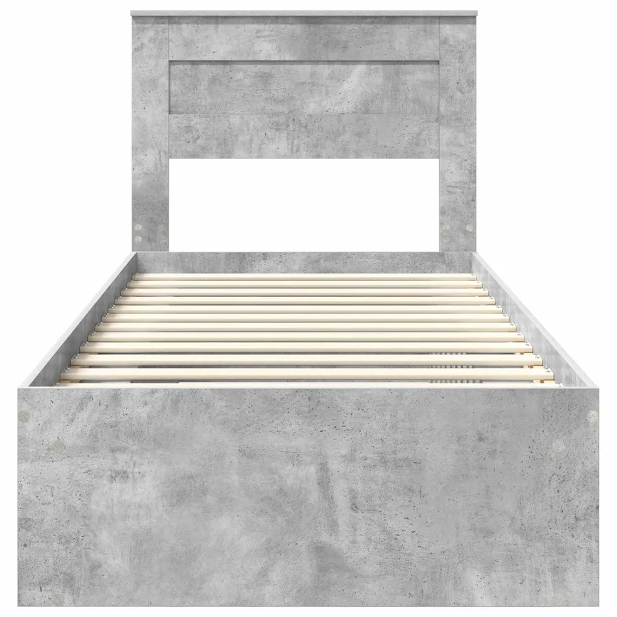 Cadre de lit Gris Béton 90 x 190 cm Bois de pin massif - 7