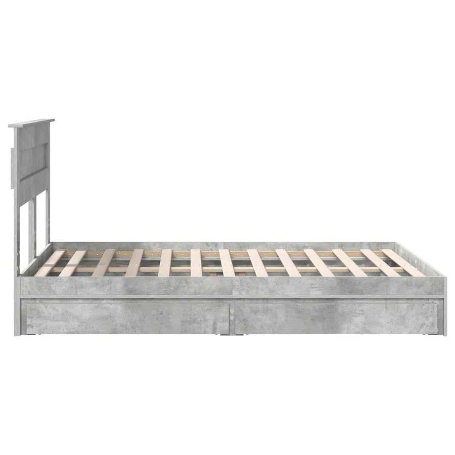 Lit de Rangement Gris béton 150 x 200 cm Bois d'ingénierie - 9
