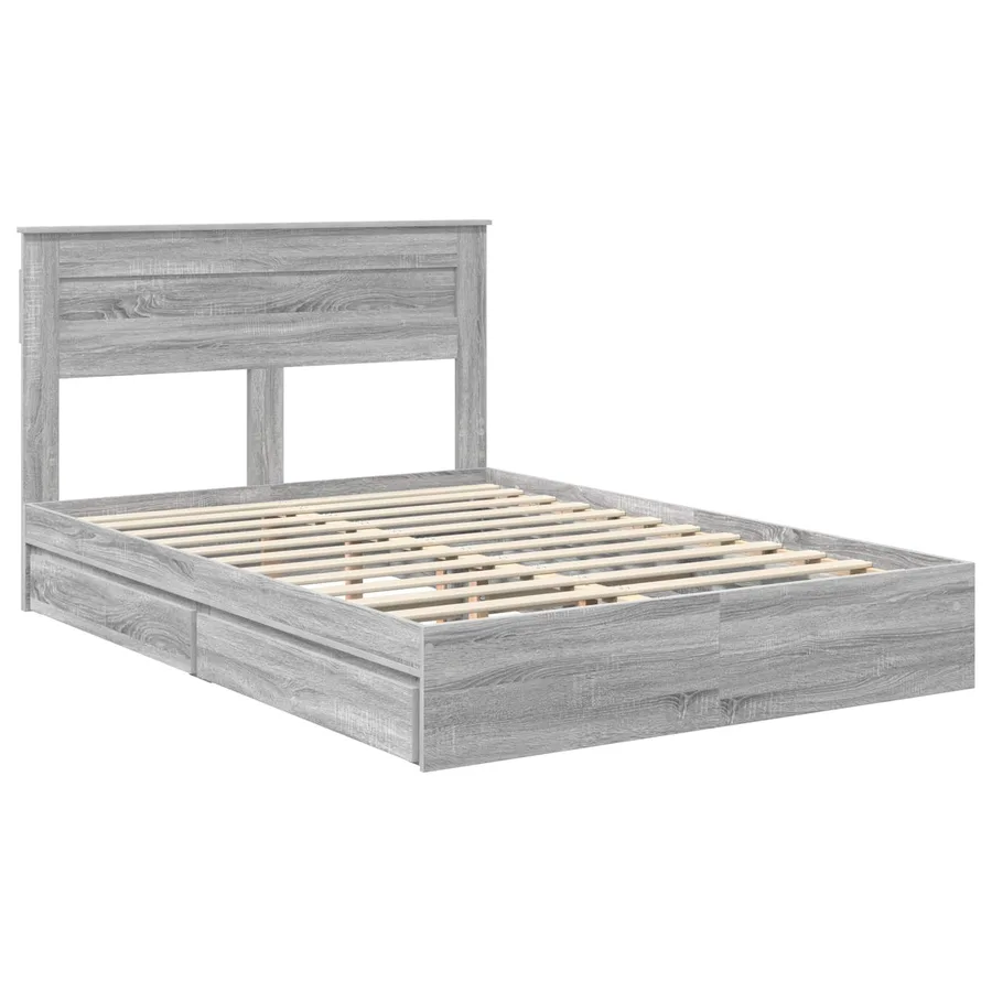 Lit de Rangement Gris Sonoma 150 x 200 cm Bois d'ingénierie - 4