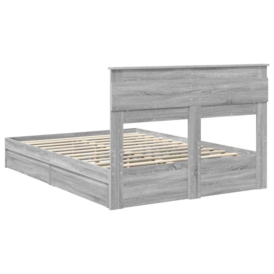 Lit de Rangement Gris Sonoma 150 x 200 cm Bois d'ingénierie - 8