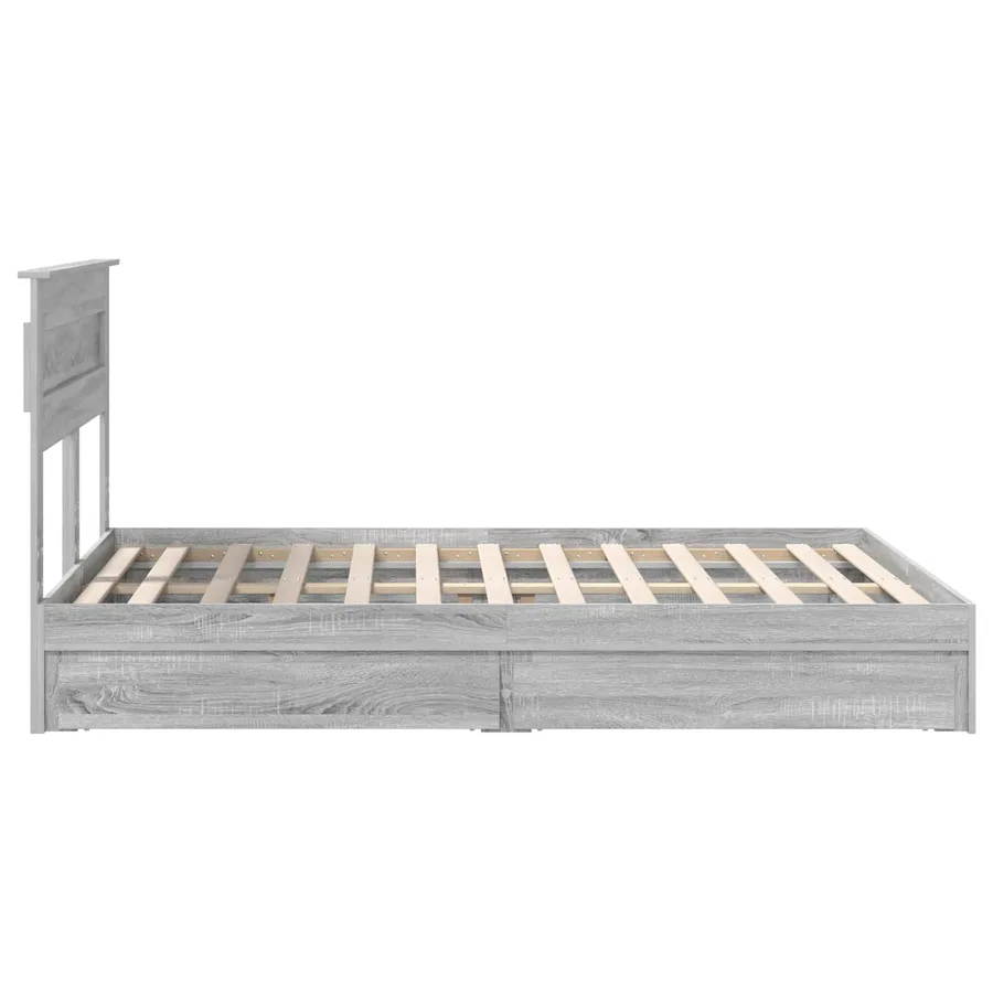 Lit de Rangement Gris Sonoma 150 x 200 cm Bois d'ingénierie - 9