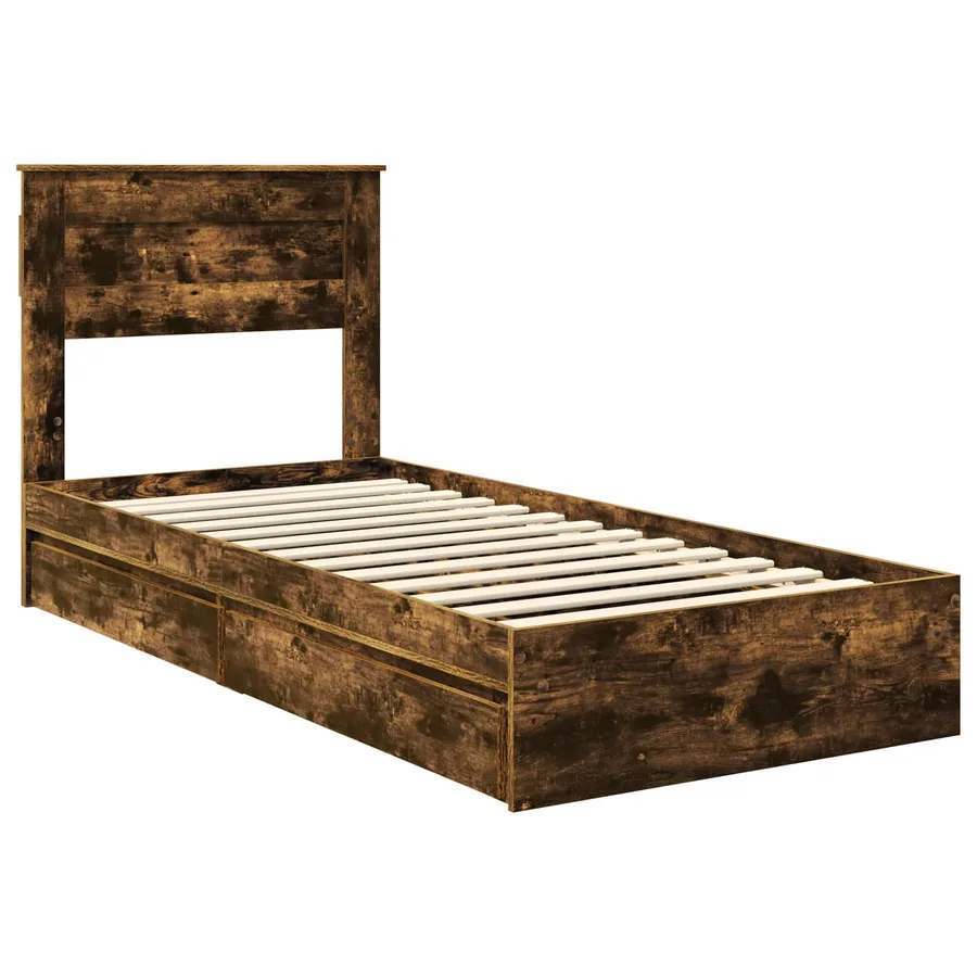 Lit de Rangement Chêne fumé 75 x 190 cm Bois d'ingénierie - 4