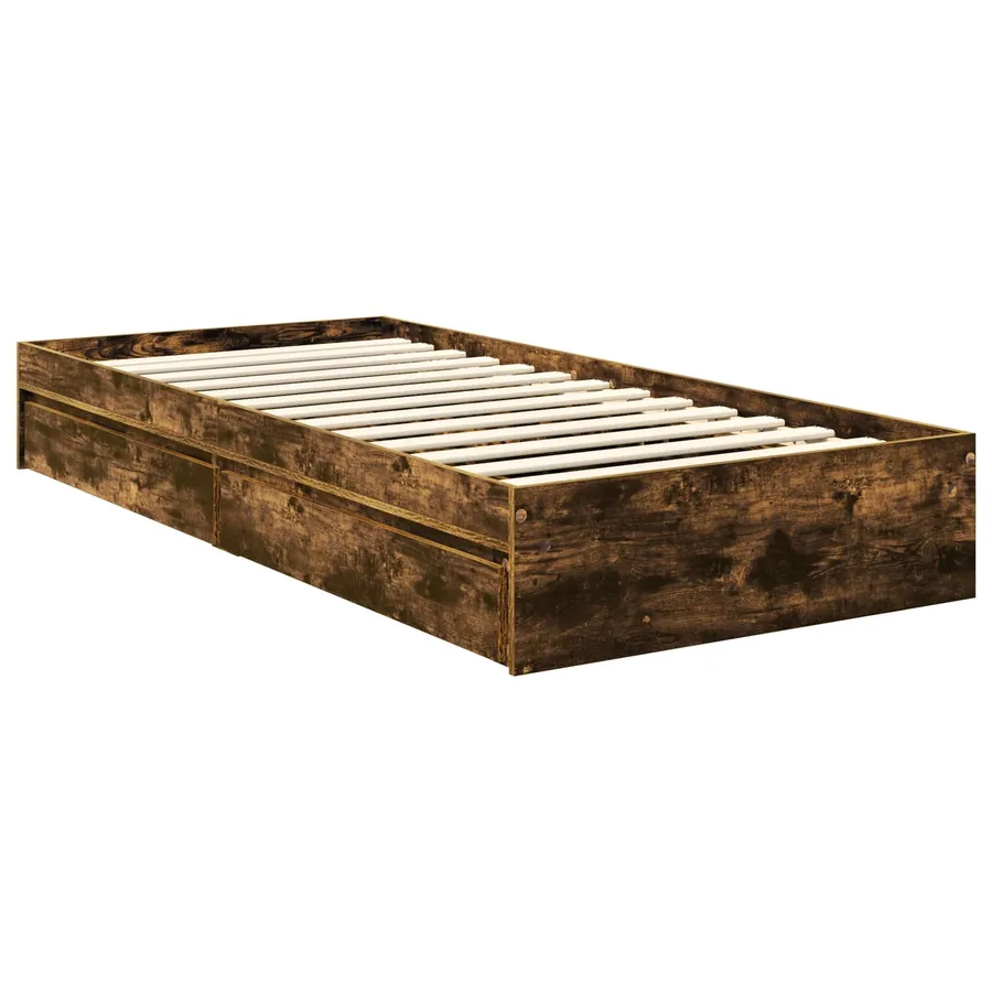Lit de Rangement Chêne fumé 75 x 190 cm Bois d'ingénierie - 6