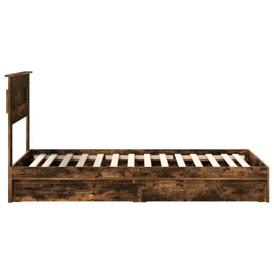 Lit de Rangement Chêne fumé 75 x 190 cm Bois d'ingénierie - 9
