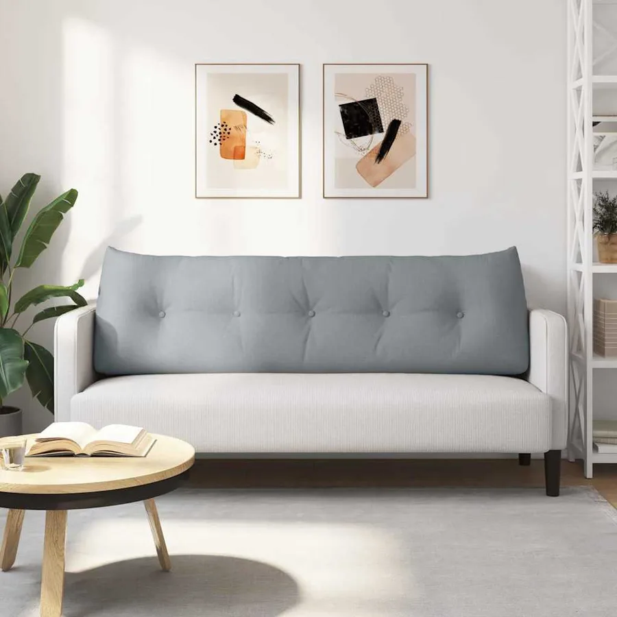 Coussin de Dos Gris clair 160 x 24 x 50 cm tissu - 4