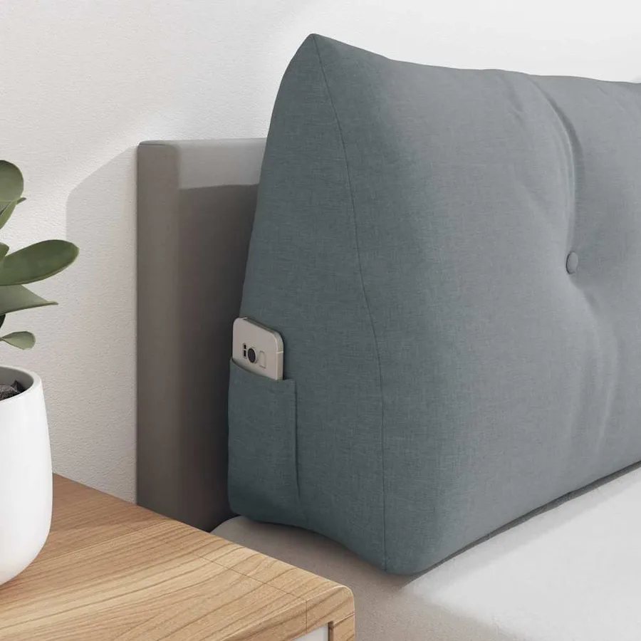 Coussin de Dos Gris clair 160 x 24 x 50 cm tissu - 5