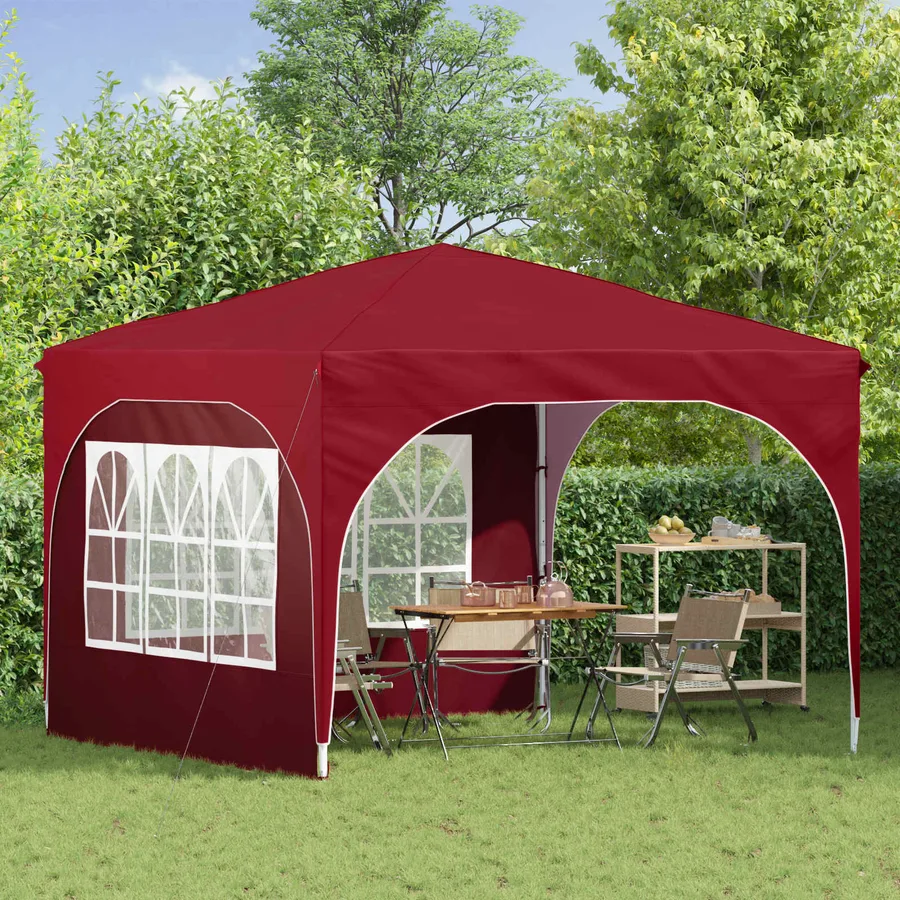 Tente de fête pop-up 290 x 290 x 245 cm Bordeaux - 3