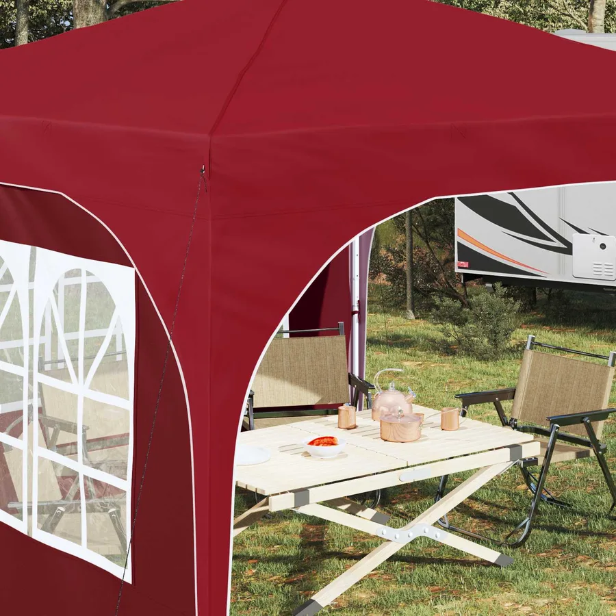 Tente de fête pop-up 290 x 290 x 245 cm Bordeaux - 4