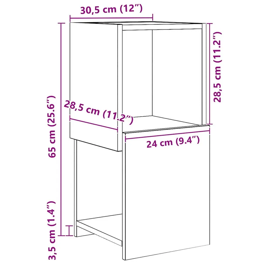 Meuble d'angle 30,5x30x65cm Bois d'ingénierie - 8