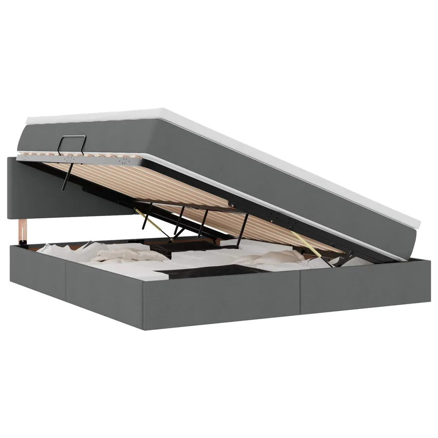 Lit avec rangement et matelas Gris foncé 180 x 200 cm - 2