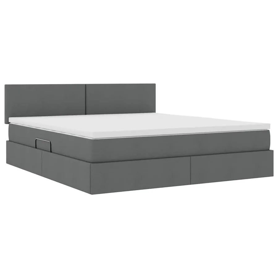 Lit avec rangement et matelas Gris foncé 180 x 200 cm - 5