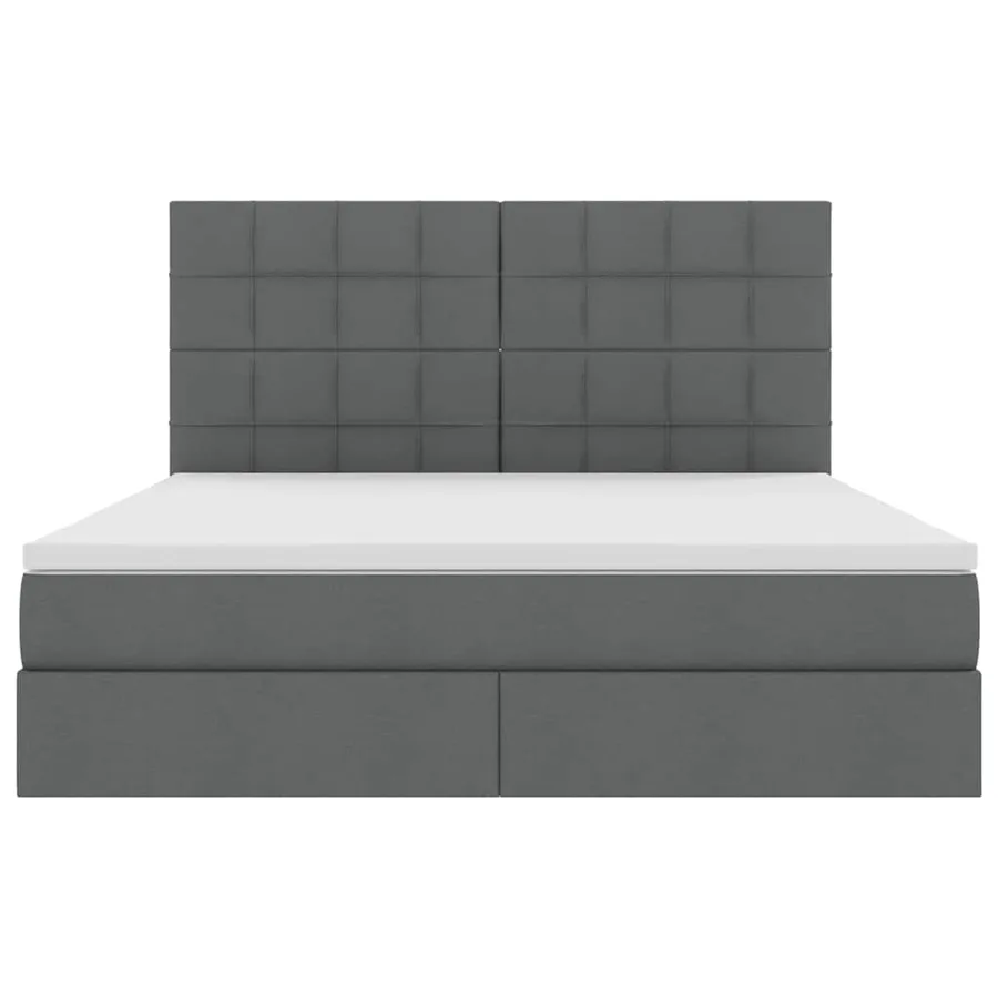 Lit avec rangement et matelas Gris foncé 180 x 200 cm tissu - 7