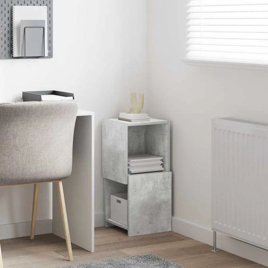 Meuble d'angle Gris béton 30,5x30x65cm Bois d'ingénierie - 4