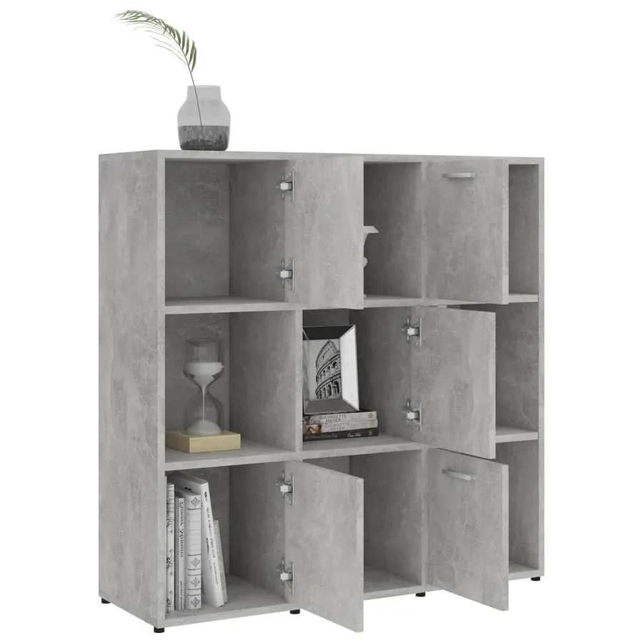 Bibliothèque Gris béton 90x30x90 cm Bois d’ingénierie - 4