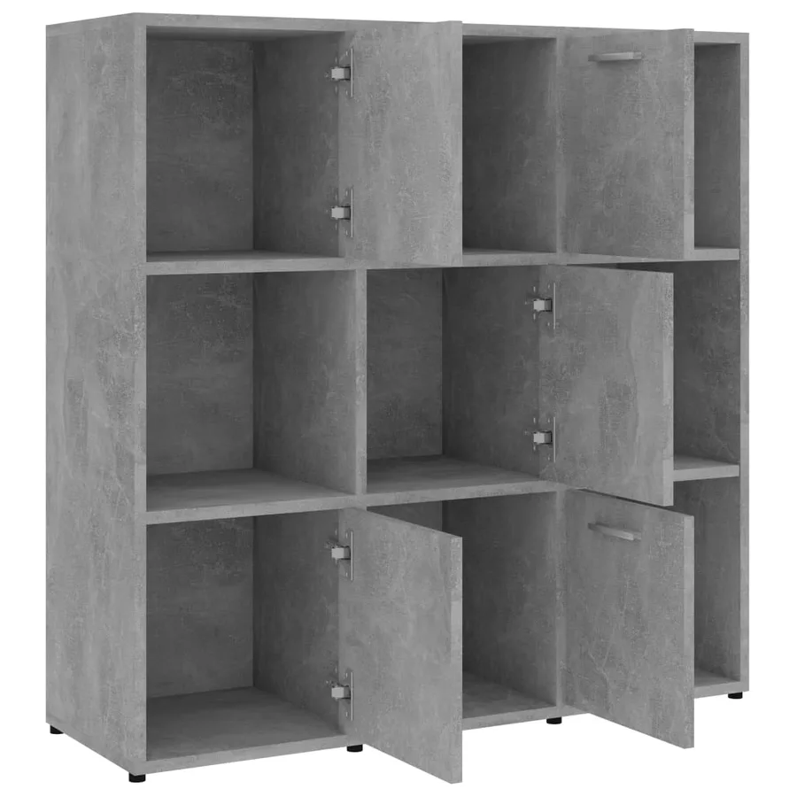 Bibliothèque Gris béton 90x30x90 cm Bois d’ingénierie - 5