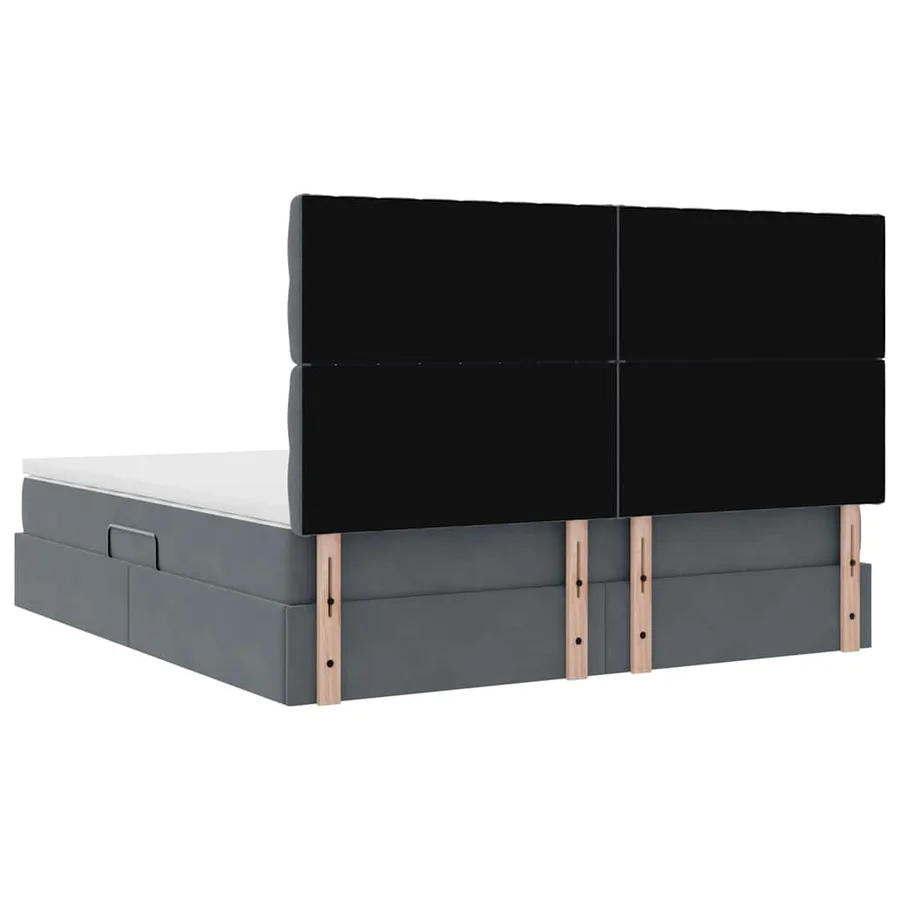 Lit de rangement LED avec matelas Gris foncé 180 x 200 cm - 12