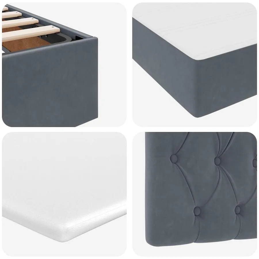 Lit de rangement LED avec matelas Gris foncé 180 x 200 cm - 13