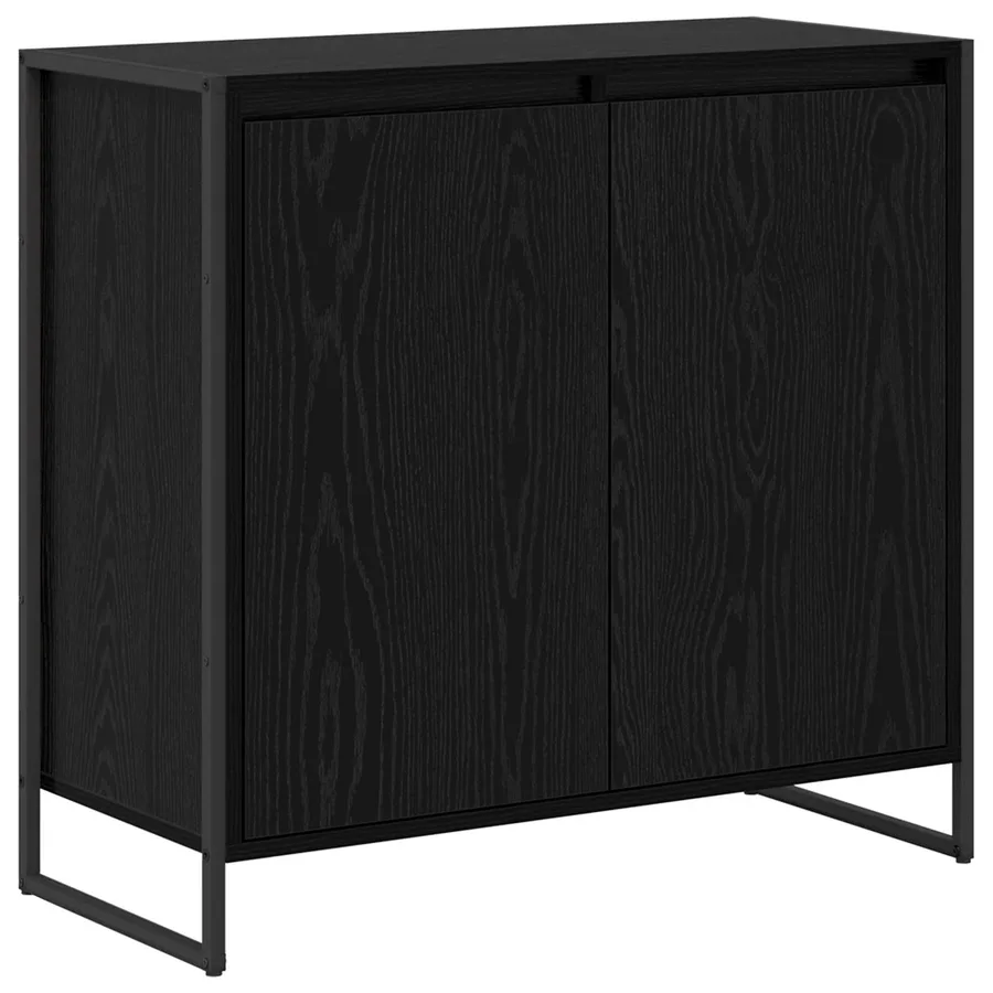 Meuble d'appoint Chêne noir 79 x 36 x 75 cm Bois d'ingénierie - 2