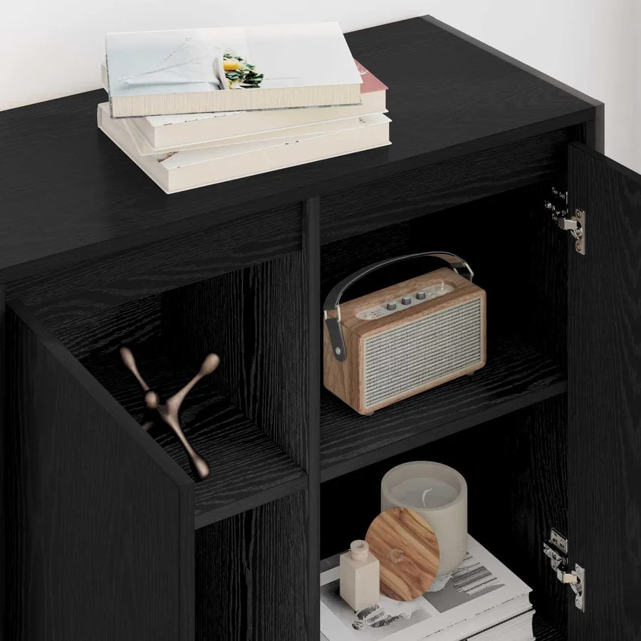 Meuble d'appoint Chêne noir 79 x 36 x 75 cm Bois d'ingénierie - 4