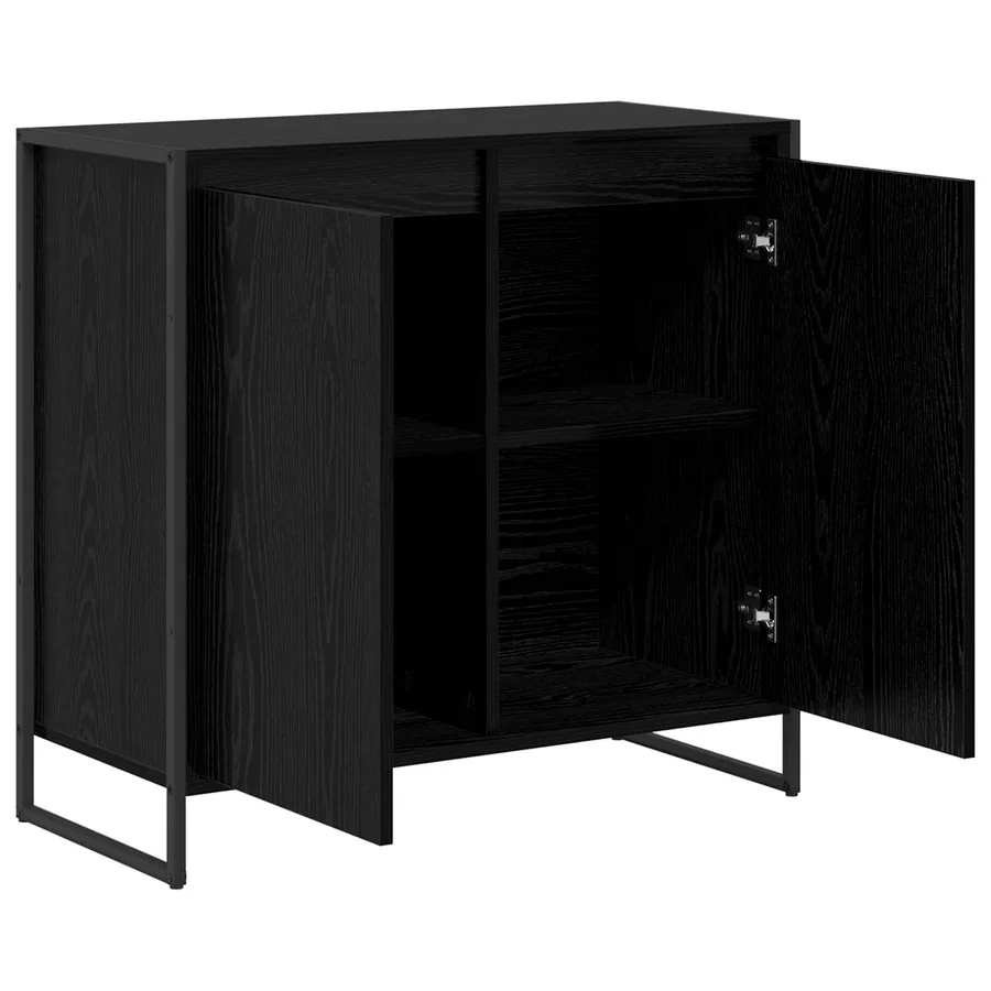 Meuble d'appoint Chêne noir 79 x 36 x 75 cm Bois d'ingénierie - 5
