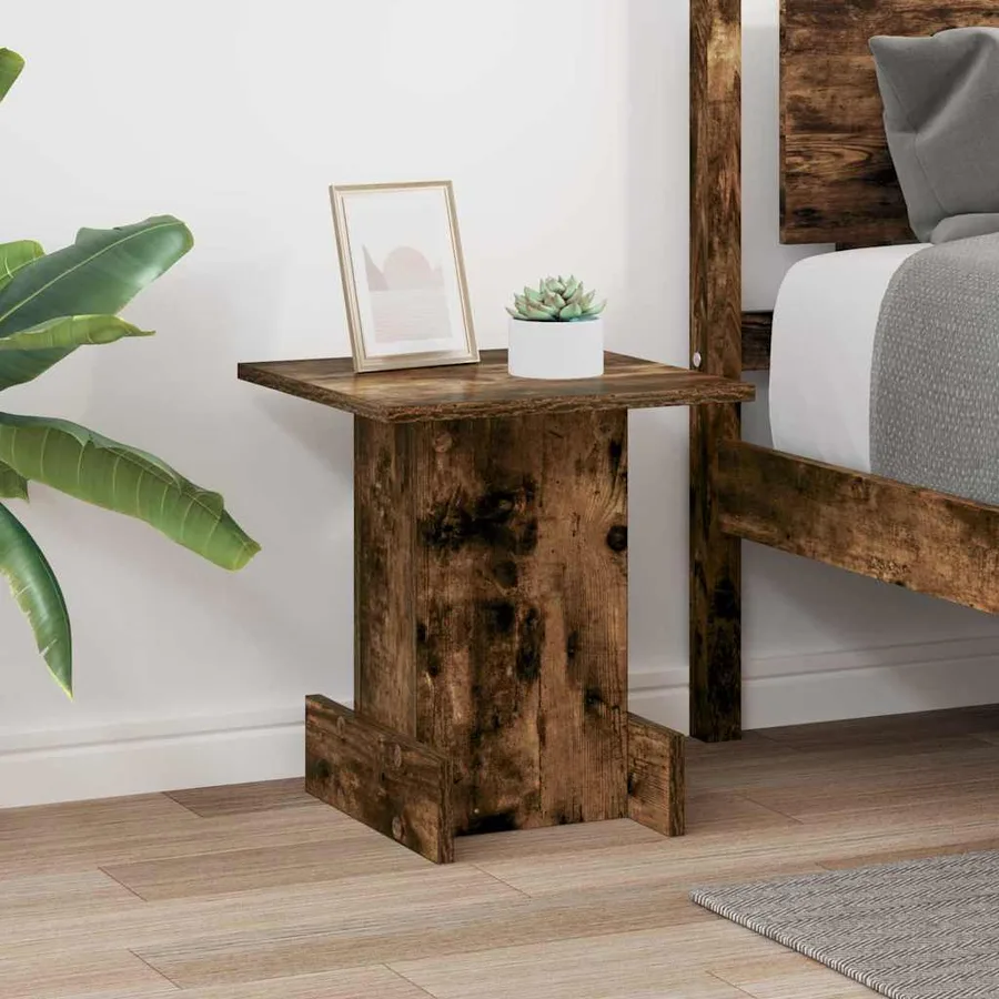 Table d'appoint Chêne fumé 35,5 x 35 x 40 cm Bois d'ingénierie - 4