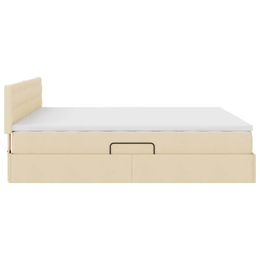 Lit avec rangement et matelas avec matelas Crème 180 x 200 cm - 10
