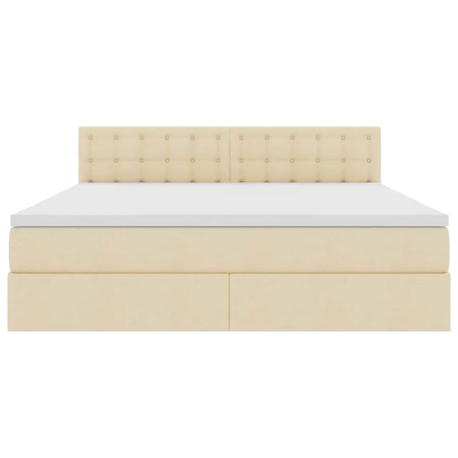Lit avec rangement et matelas avec matelas Crème 180 x 200 cm - 7