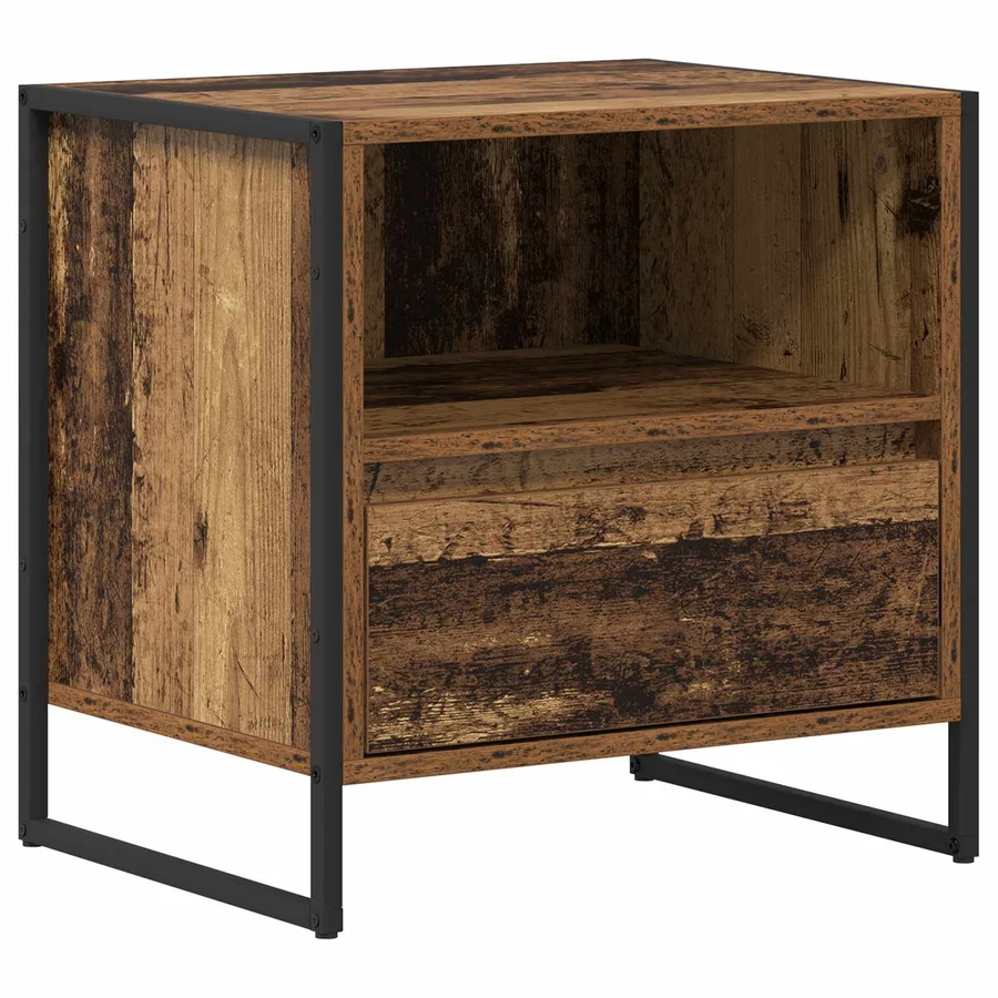 Table de chevet avec tiroir 2 pcs Bois Ancien 50 x 39,5 x 50 cm - 5