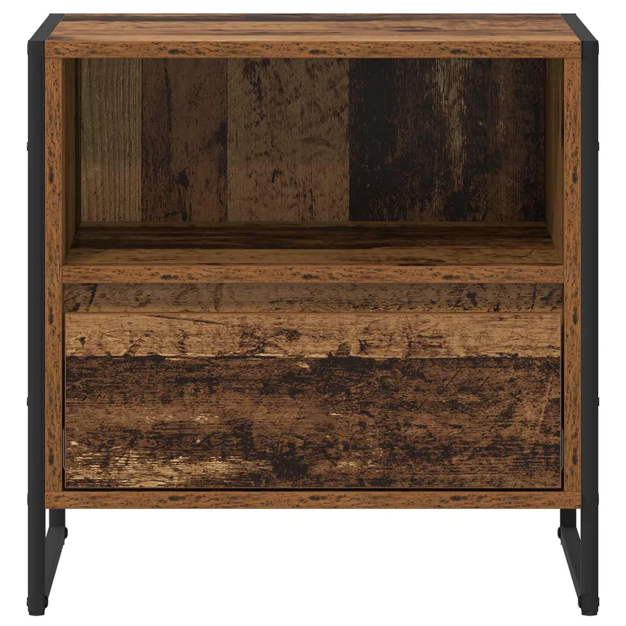Table de chevet avec tiroir 2 pcs Bois Ancien 50 x 39,5 x 50 cm - 6
