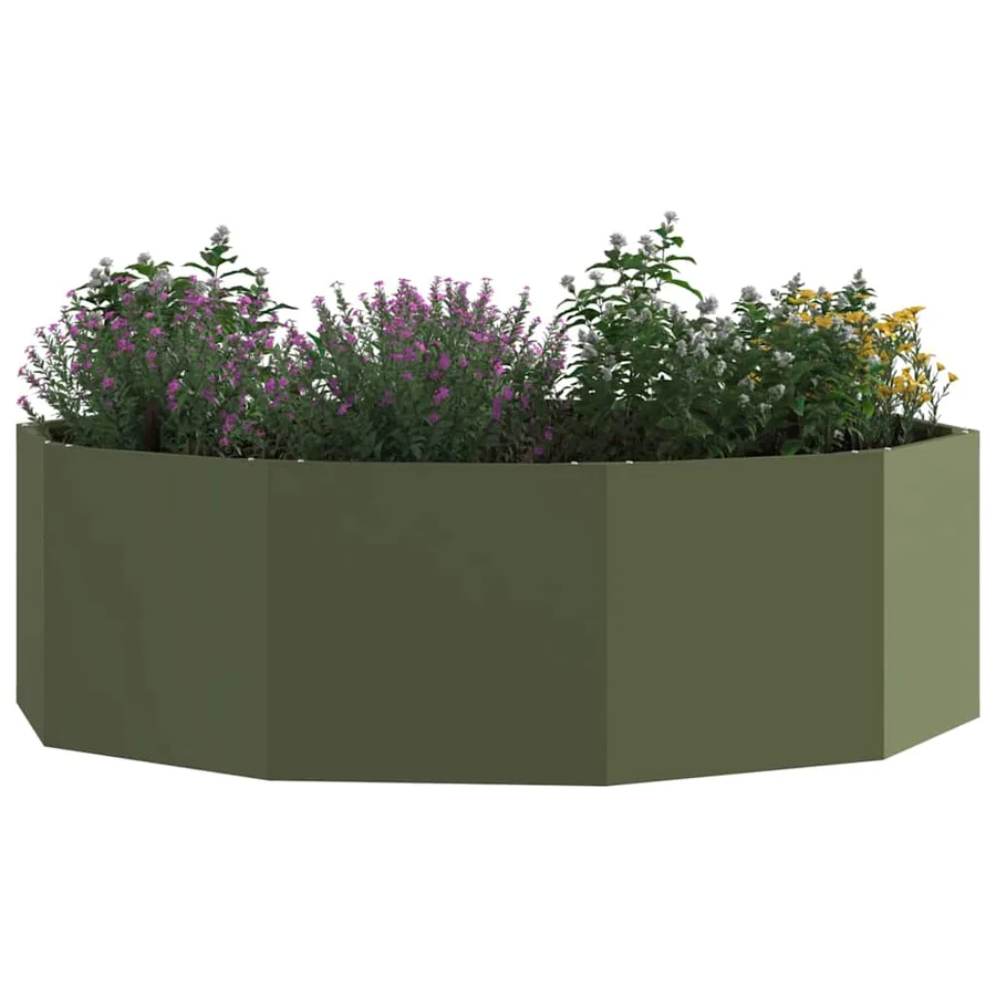 Jardinière Vert olive 120 x 120 x 35 cm Acier - 3