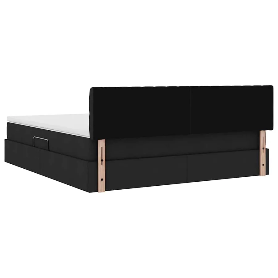 Lit de rangement LED avec matelas Noir 180 x 200 cm Tissu - 12