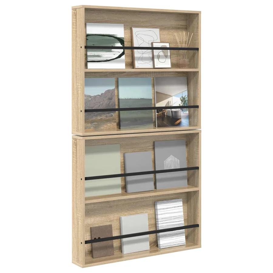Étagère à magazines 2 pcs Chêne Sonoma 80 x 12 x 70 cm - 3