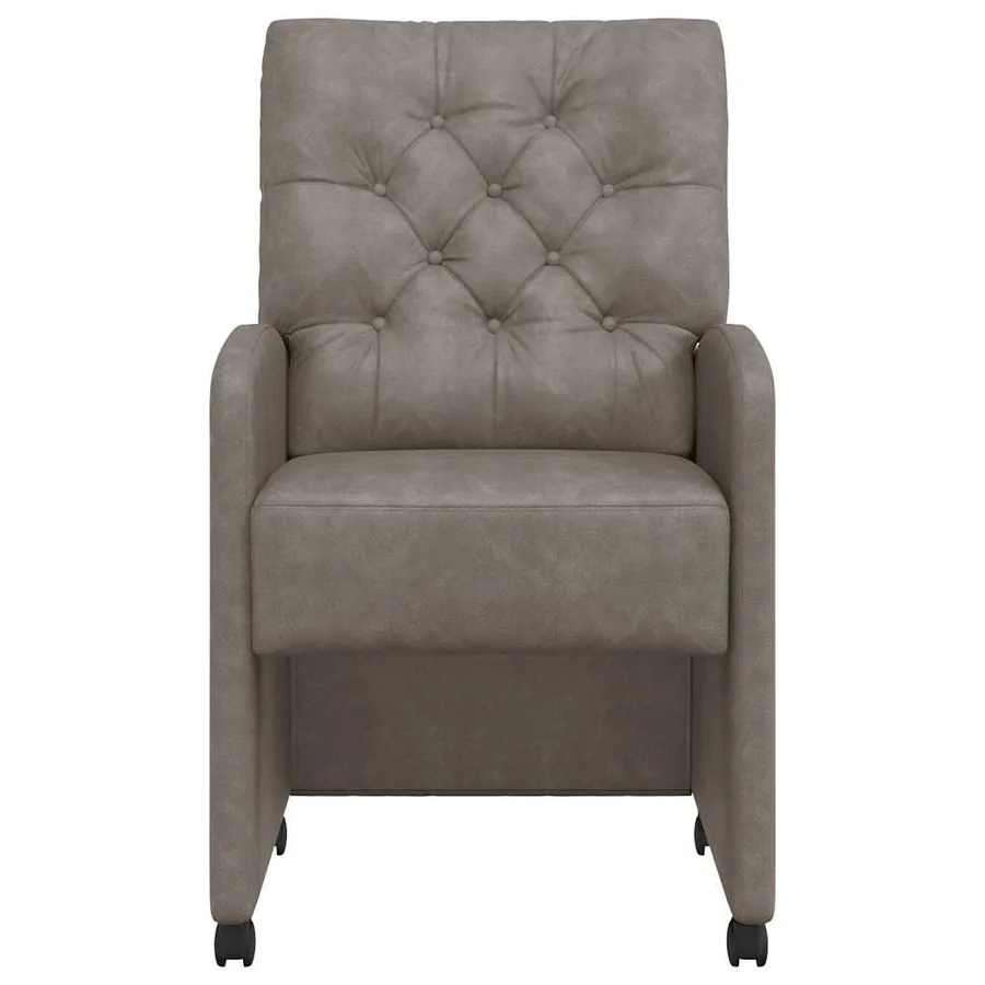 Chaises de Salle à Manger avec Roues 2 pcs Gris 58 x 67 x 97 cm - 4