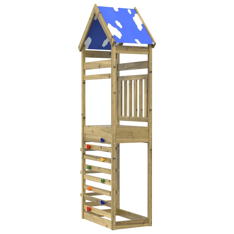 Tour de jeu Marron 52,5 x 85 x 265 cm Bois solide imprégné - 2