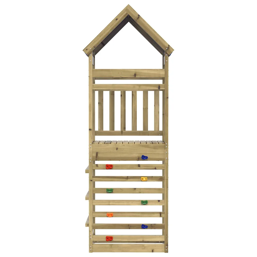 Tour de jeu Marron 52,5 x 85 x 265 cm Bois solide imprégné - 3