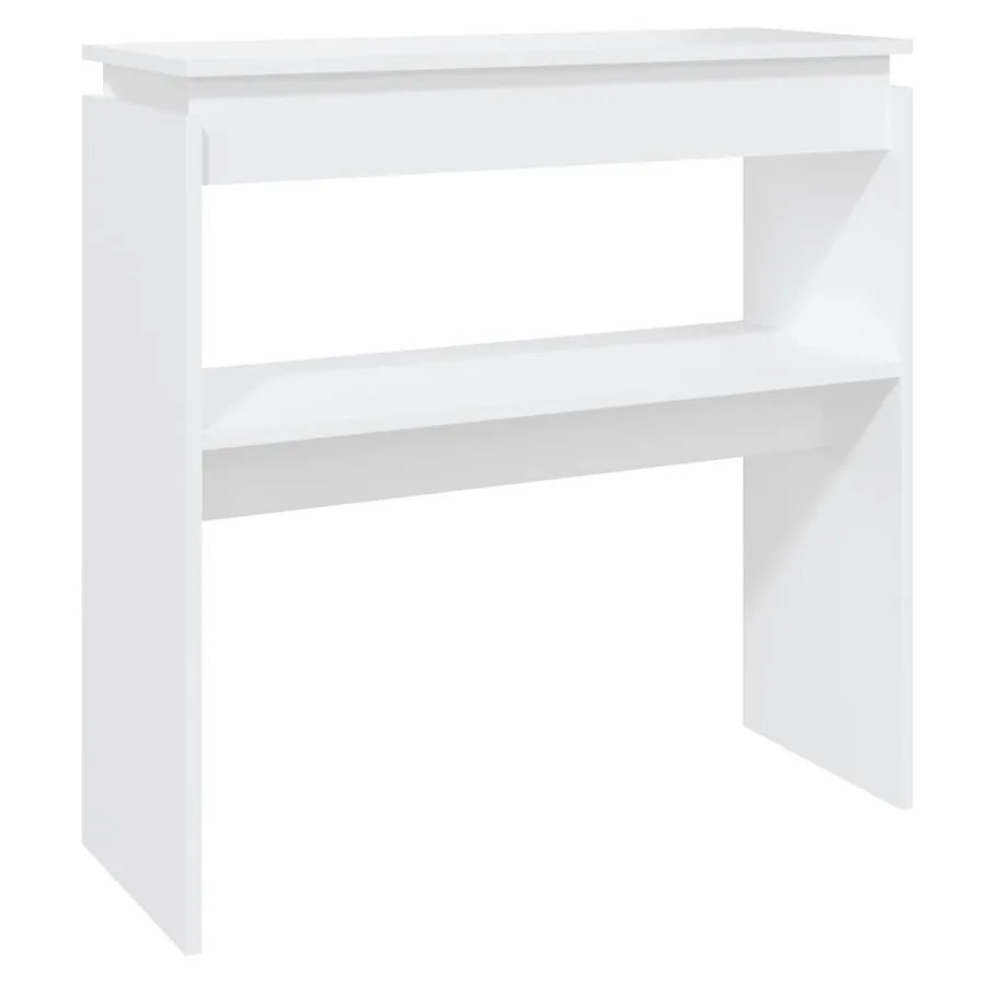 Table console blanc 80x30x80 cm bois d'ingénierie - 2