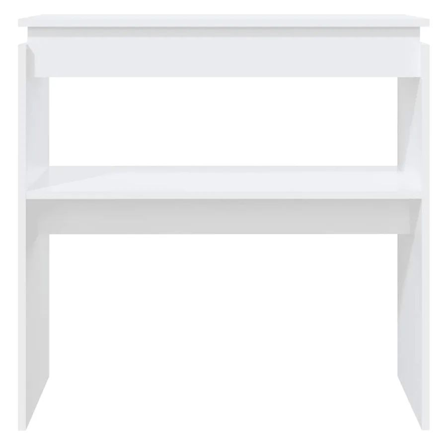 Table console blanc 80x30x80 cm bois d'ingénierie - 3