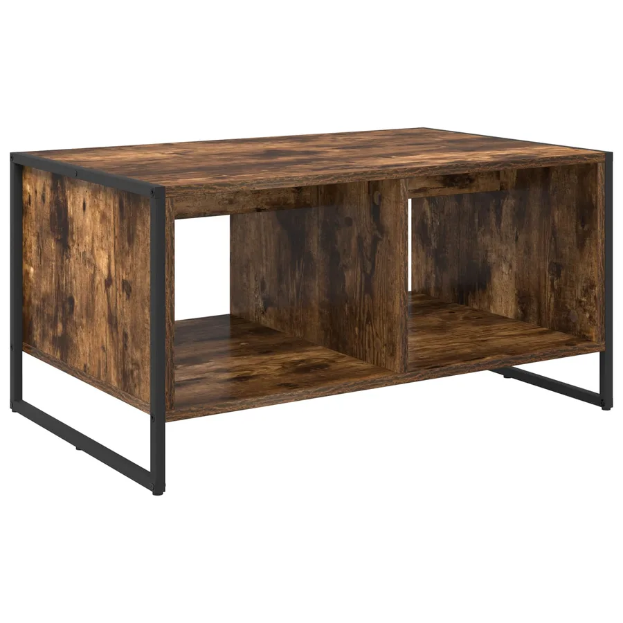 Table basse Chêne Fumé 80 x 50 x 40 cm Bois d'ingénierie - 2